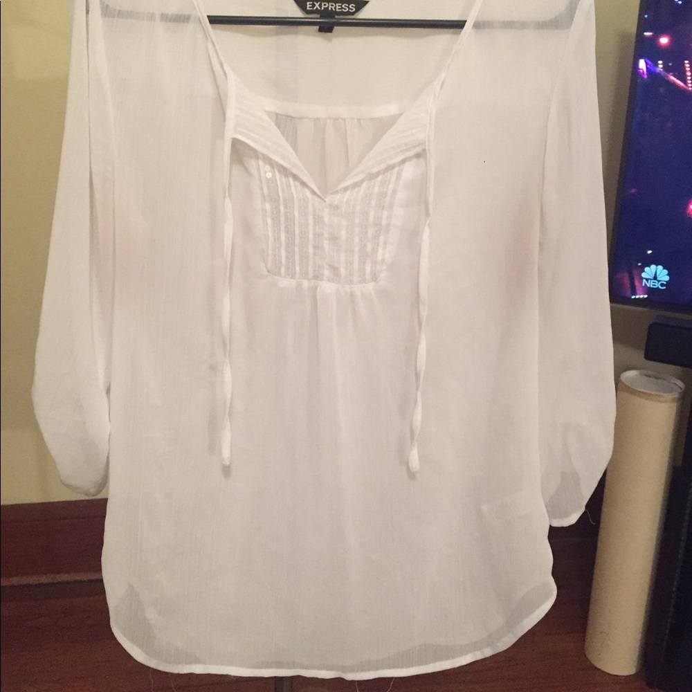 Sheer white Express blouse